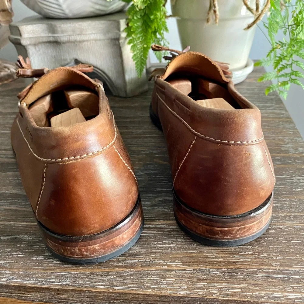 Cole Haan Mens Leather Tassel‎ Loafers Casual Slip On Brown Tan 12 D Tan Brown